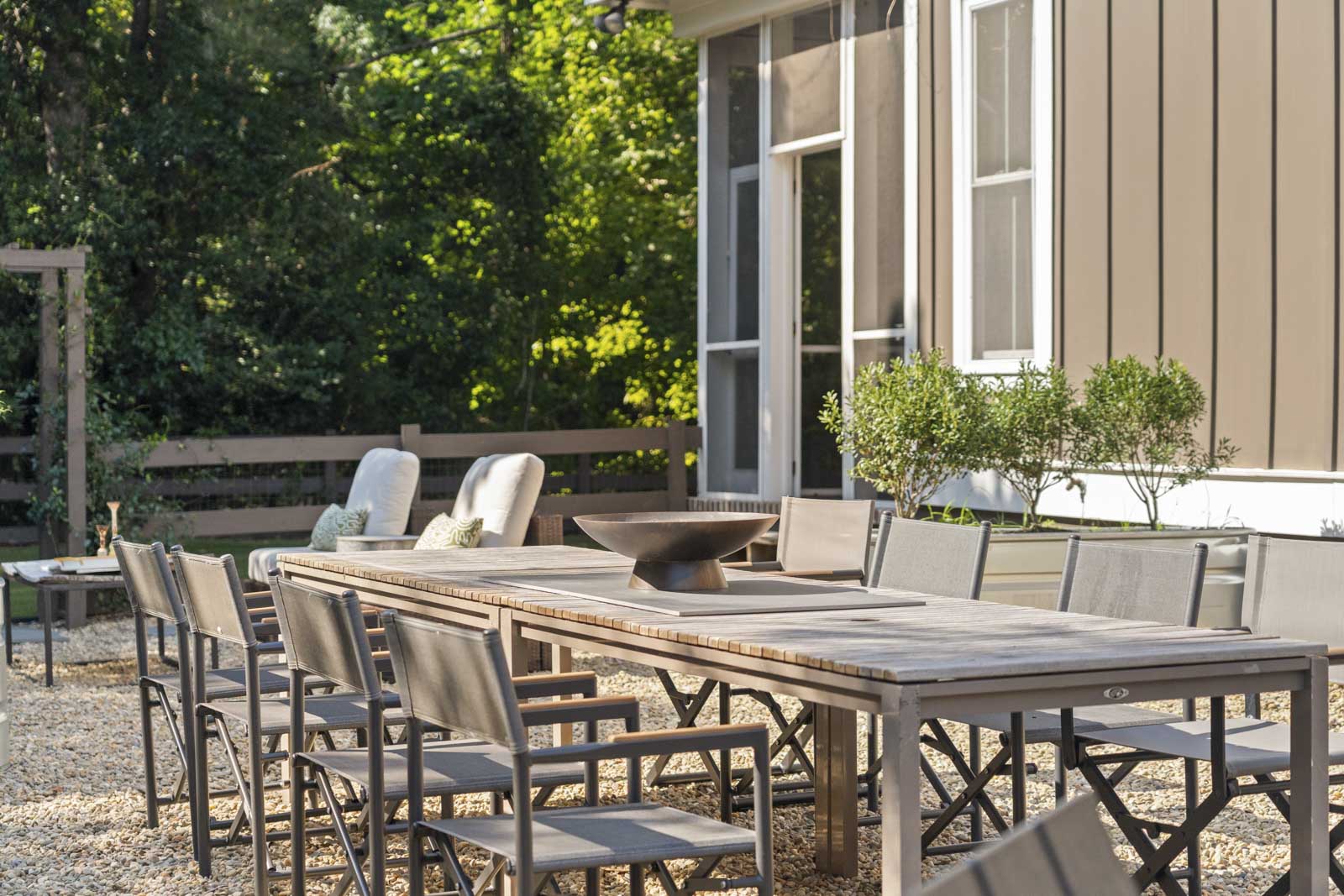 Back yard dining table