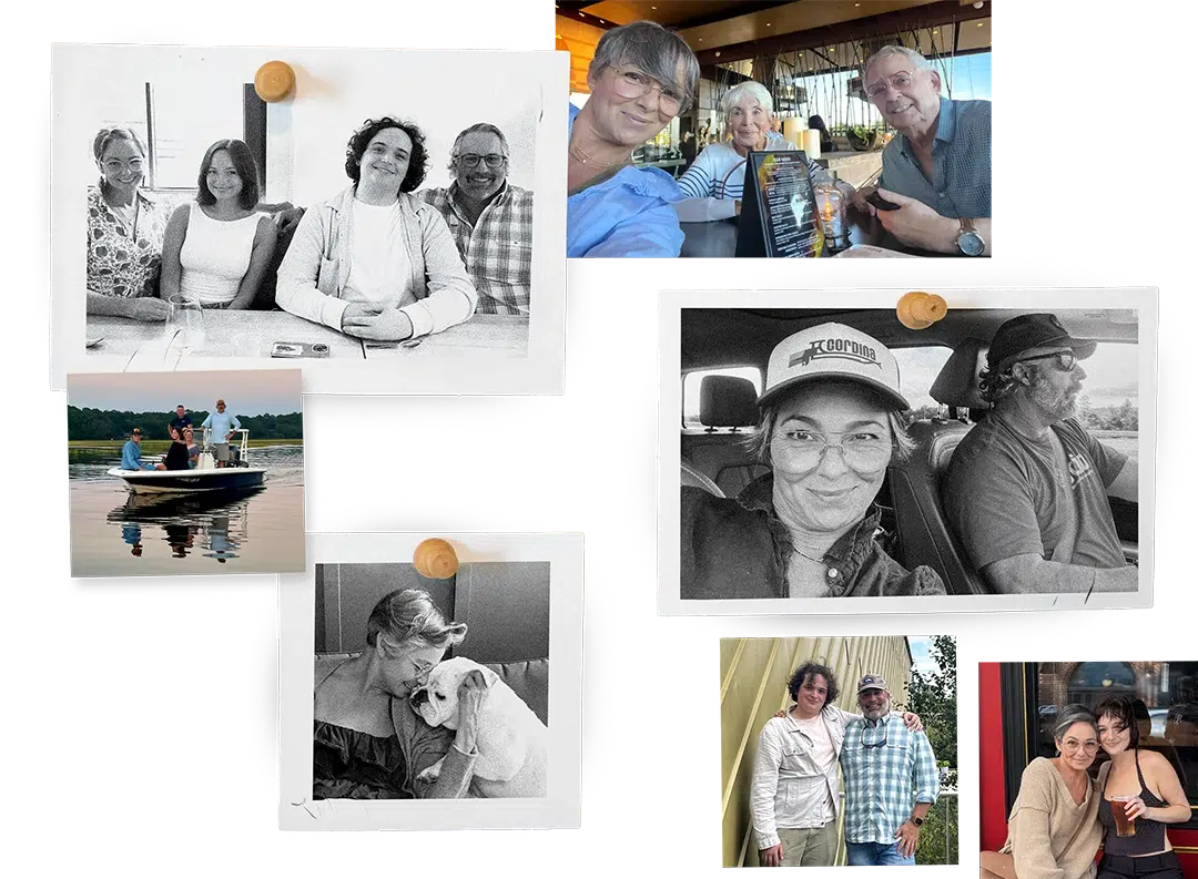 Polaroids of Jessica Cote and her family